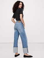 High-Rise Straight Selvedge Cuffed Jean