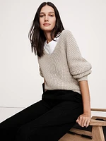 Pull-On Wide-Leg Lightweight Wool Flannel Pant