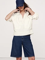 Oversized Viscose-Linen Popover