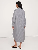 Cotton Poplin Asymmetrical Shirt Dress
