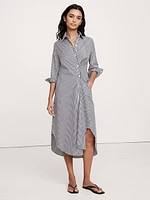 Cotton Poplin Asymmetrical Shirt Dress