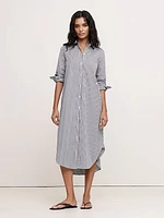 Cotton Poplin Asymmetrical Shirt Dress