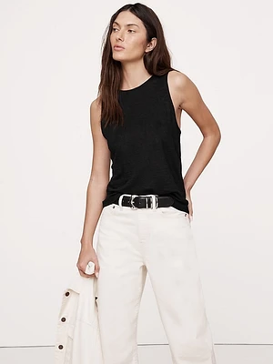 Linen Cross-Back Tank