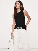 Linen Cross-Back Tank