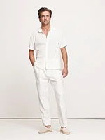 Pleated Cotton-Linen Blend Suit Pant