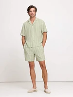 Standard-Fit Stripe Linen-Viscose Resort Shirt