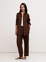 Linen Pull-On Ankle Pant