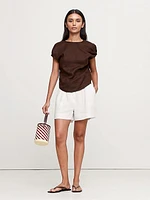 Oversized Linen Cinch Top