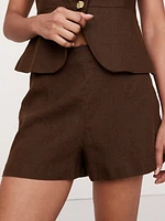 High-Rise Linen 3" Short