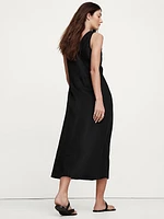 Linen Keyhole Midi Dress