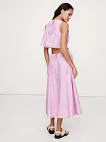 Poplin Cut-Out Midi Dress