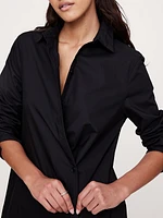 Cotton Poplin Asymmetrical Shirt Dress