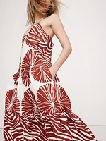 Cotton Poplin Tiered Midi Dress