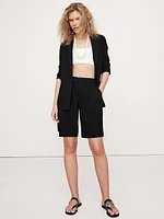 Drapey-Twill Blazer