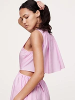 Poplin Cut-Out Midi Dress