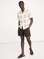 Standard-Fit Plaid Lace Resort Shirt