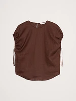Oversized Linen Cinch Top