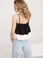 Color-Block Cotton Poplin Tank