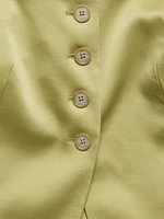 Satin Square-Neck Long Vest