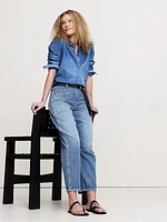 Mid-Rise Relaxed Utility Barrel Jean