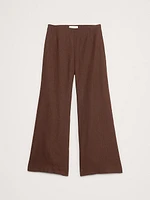 Mid-Rise Kick-Flare Linen Ankle Pant