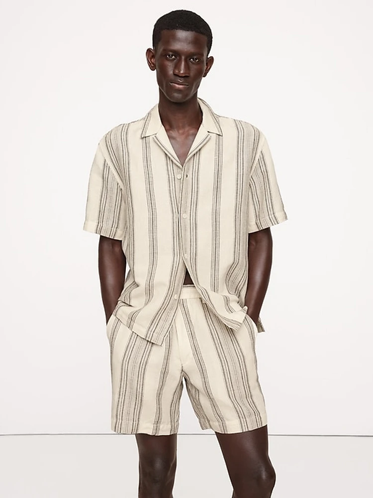 Stripe Linen-Cotton Resort Shirt