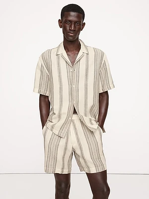 Stripe Linen-Cotton Resort Shirt