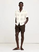 Standard-Fit Plaid Lace Resort Shirt