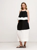 Color-Block Cotton Poplin Maxi Skirt