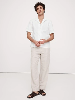 Textured Gingham Cotton Resort Shirt