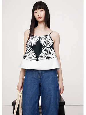 Color-Block Cotton Poplin Tank