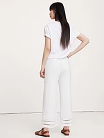 Mid-Rise Kick-Flare Linen Ankle Pant