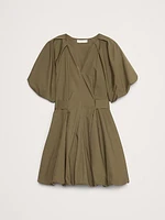 Cotton Poplin Bubble-Hem Mini Dress