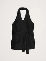 Linen Halter Wrap Tunic