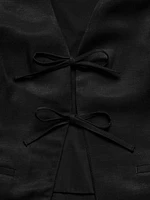 Viscose-Linen Tie Vest