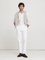Slim Italian Cotton-Linen Dress Pant