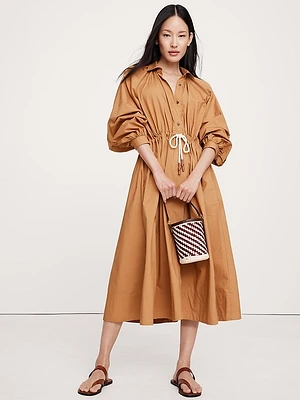 Cotton Poplin Midi Shirtdress