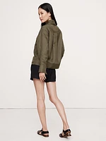 Oversized Viscose-Linen Popover