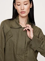 Oversized Viscose-Linen Popover