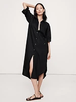 Linen Asymmetrical Shirt Dress