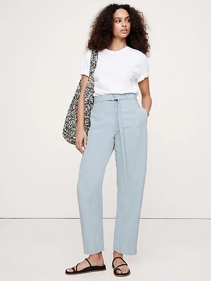 High-Rise Barrel Tencel™-Linen Pant
