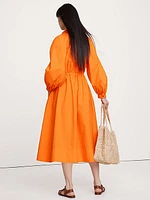 Cotton Poplin Midi Shirtdress