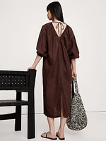 Linen V-Neck Maxi Dress