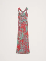 Matte Silk Cowl-Neck Backless Maxi Dress