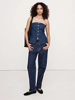 Strapless Denim Vest
