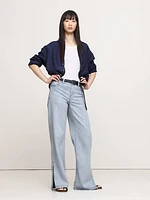 The Icon Classic Mid-Rise Wide-Leg Split-Hem Jean