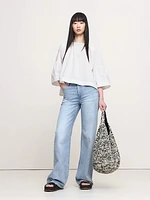 Oversized Cotton Poplin Shirred Top