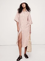 Linen Asymmetrical Shirt Dress