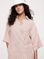 Linen Asymmetrical Shirt Dress
