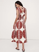 Cotton Poplin Side Cut-Out Midi Dress